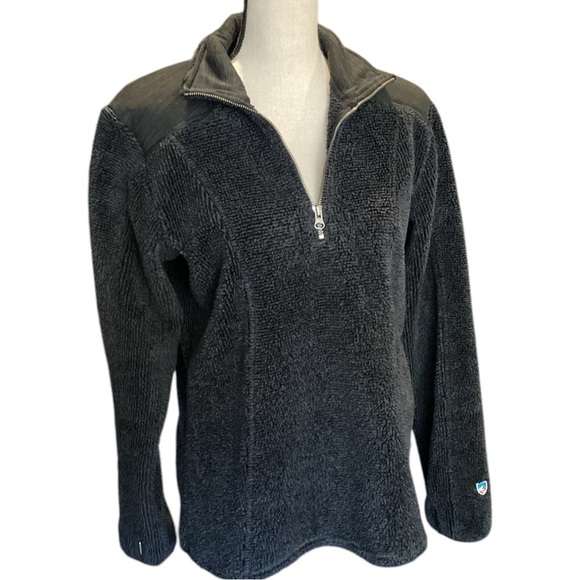 Kuhl Women’s Half Zip Pullover Sherpa Thumb Hole Sleeves, Dark Grey - Large 16F - Picture 11 of 13